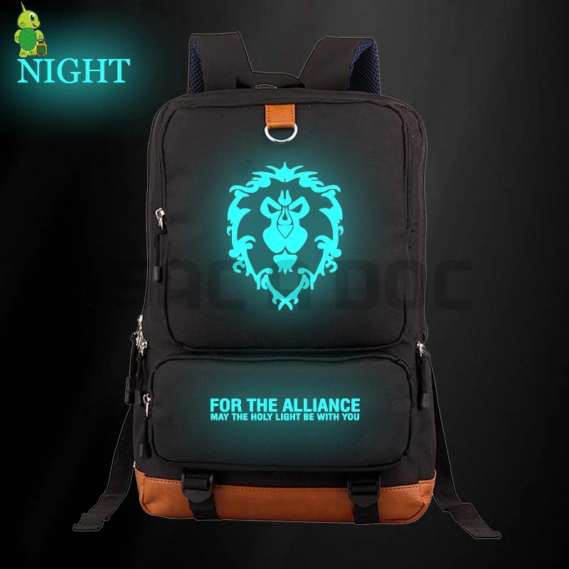 Buy World of Warcraft The Alliance / Horde Luminous Backpack Women Men Canvas