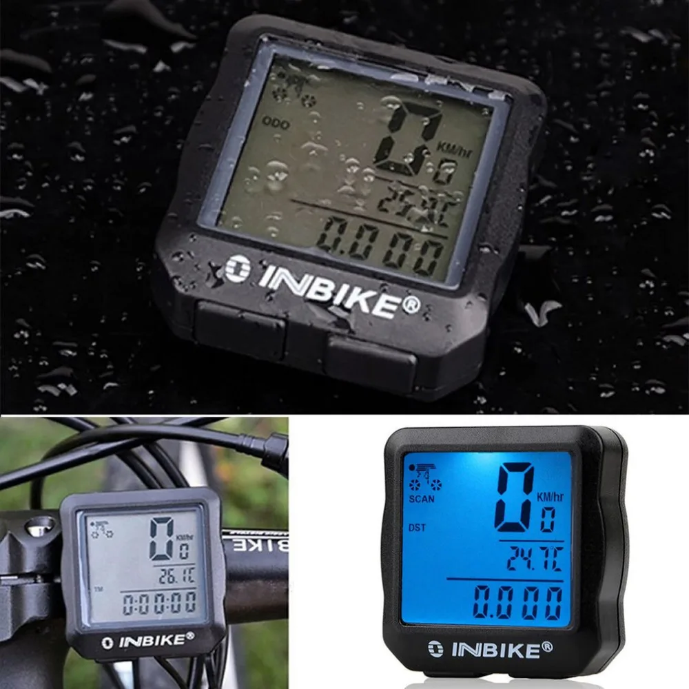 

INBIKE Wired Bicycle Odometer Waterproof Backlight LCD Digital Cycling Bike Computer Speedometer Suit for Most Bikes