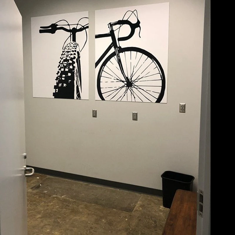 Cuadro en lienzo de Arte de bicicleta negra para ciclismo pintura de pared de motivaci n