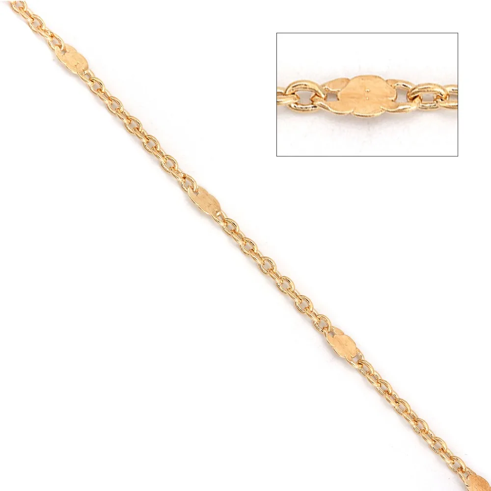 

DoreenBeads Fashion Necklace Copper Soldered Link Cable Chain Findings KC Gold Silver DIY Chains Findings 7x3mm 2.5x2mm,5 M