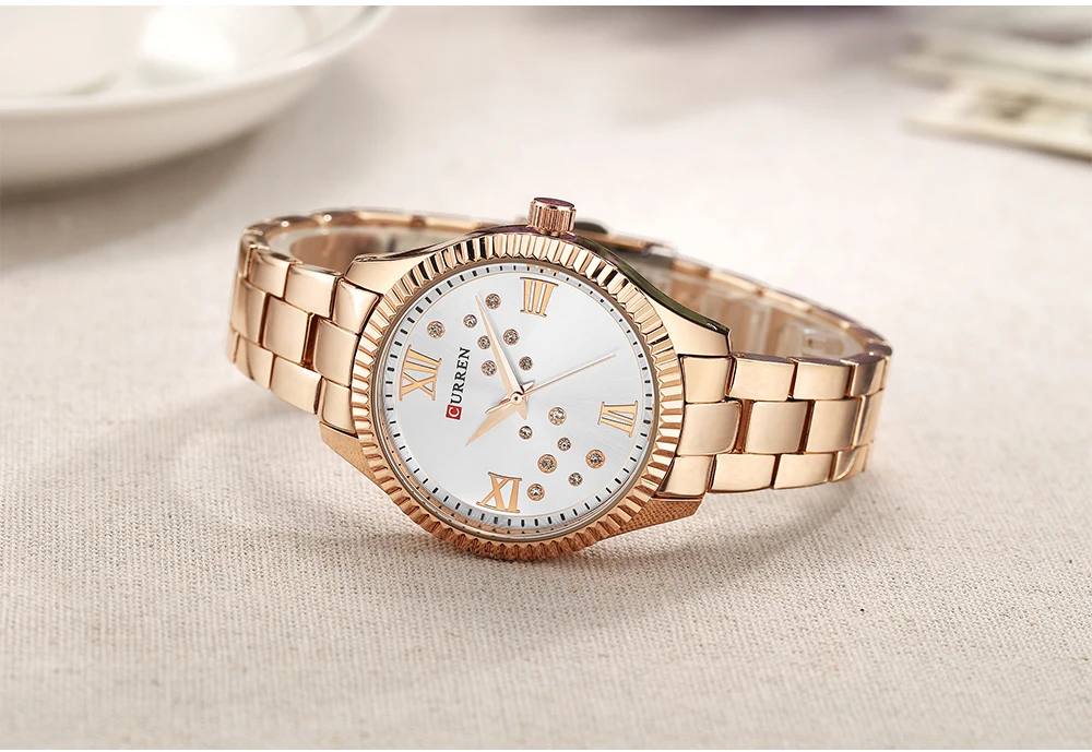 CURREN женское платье часы дамы кварцевые кристалл дизайн наручные часы простые модные женские часы Лидер продаж для женщин подарок reloj mujer