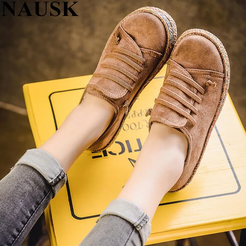 

CPI 2018 Flat Shoes Women Autumn Shoes Woman Casual Lace-up Flats Comfortable Round Toe Loafers Shoes Fashion Flat Shoes EE-269