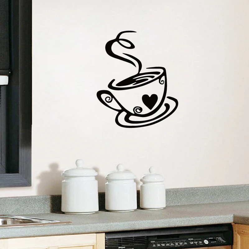 4pcs Kitchen Coffee Tea Cup Wall Stickers Home Restaurant DIY Removable @ 4pcs Kitchen Coffee Tea Cup Wall Stickers Home Restaurant DIY Removable @