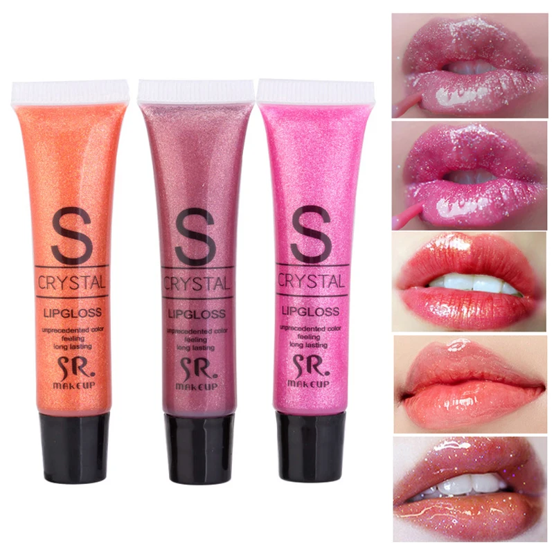 SR MAKE UP Brand Crystal Liquid Lipstick Long Lasting Lipstick Moisturizer Diamond Shimmer