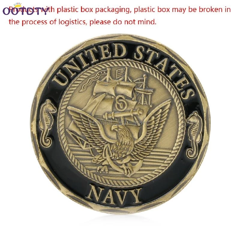2017 Позолоченные ВМС США Shellback Пересечение линии Сейлор памятная монета подарок
