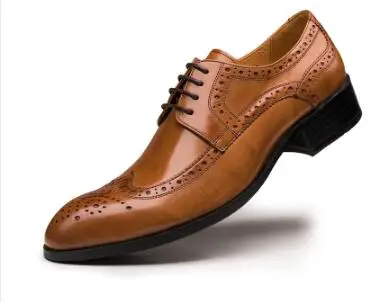 Новые кожаные туфли Для мужчин британский Brogue Для мужчин Винтаж резные деловые туфли строгого стиля платье оксфорды - Цвет: as show 1