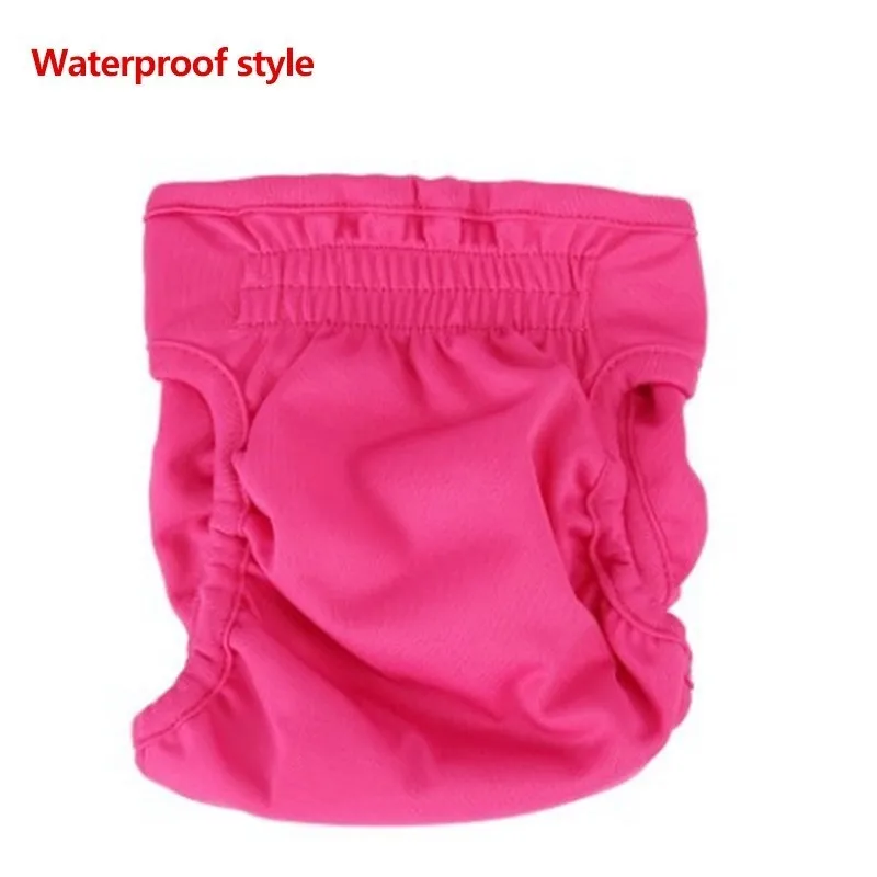 Физиологические брюки для собак, женские шорты для щенков, водонепроницаемые штаны для домашних животных, нижнее белье для маленьких девочек, подгузники для собак, гигиенические 25S1 - Цвет: Waterproof rose