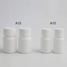 100X10 мл 15 мл HDPE однотонная белая фармацевтическая таблетка бутылки для лекарств контейнер для капсул упаковка с крышками вскрытия