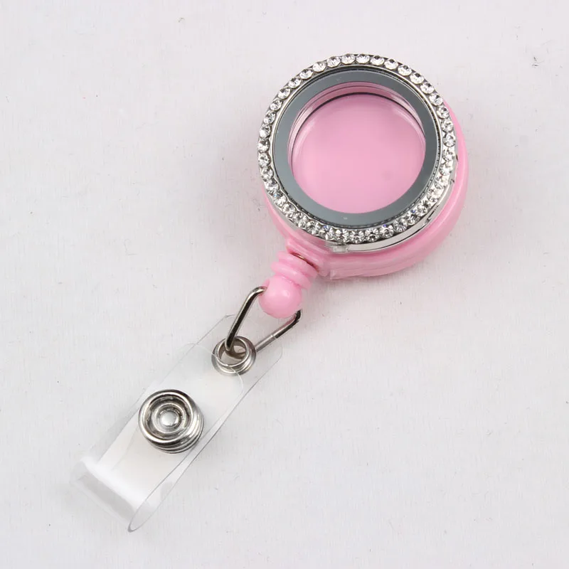 30Mm Alloy Living Charms Locket With 32MM Retractable ID Badge Reels