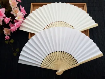 

150pcs DIY Hand Paper Fans Pocket Folding Bamboo Fan Wedding Party Favor