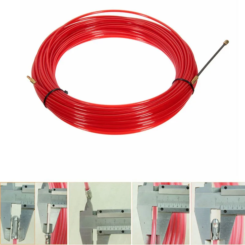 

Nylon Steel Red Fish Draw Tape Electrical Cable Puller Pulling Electricians + Wheel Durable Quality