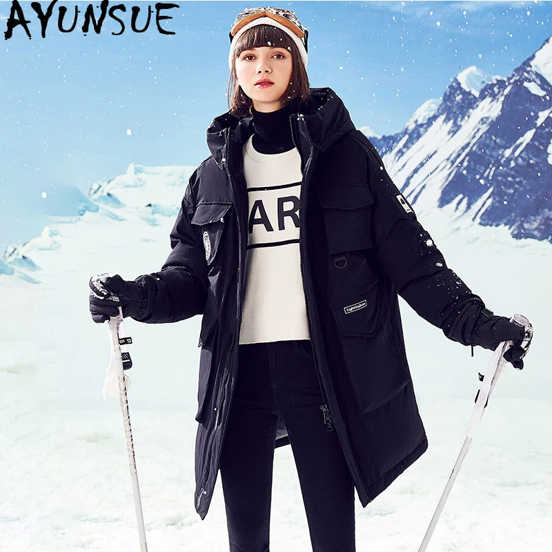 

AYUNSUE Women Clothes 2019 Down Jacket Woman Hooded Long Coats Winter Coat Women Canada Korean Parka Chaqueta Mujer MY1551