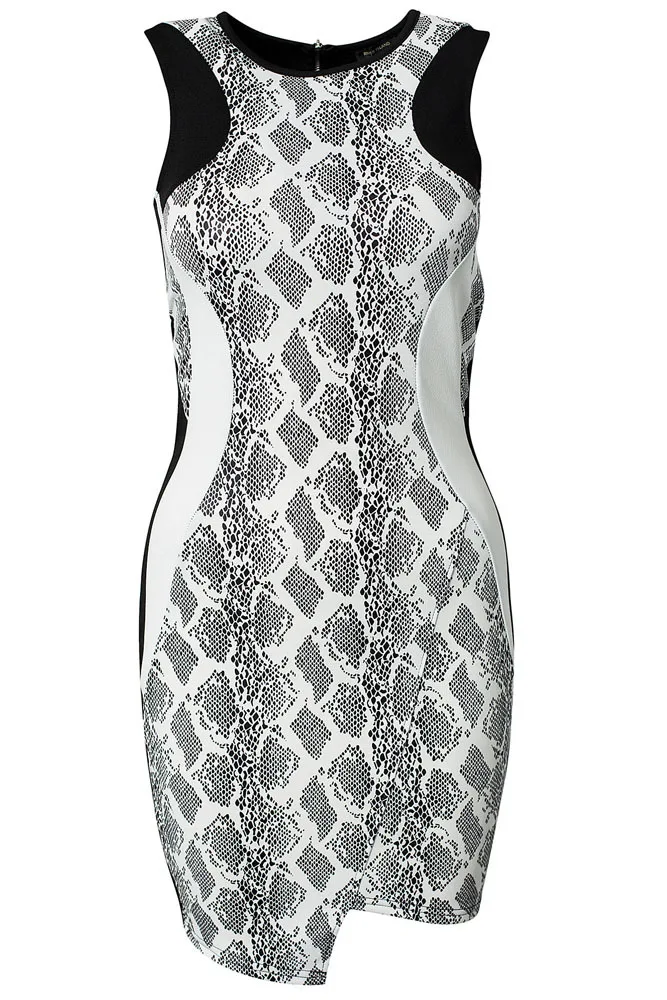 Мода новый 2016 летом змея принт Bodycon мини платье мягкий качество ткани ну