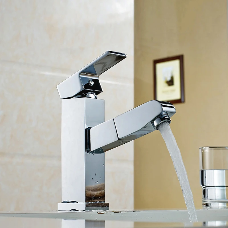 

Pull out faucet Design for Washing Hair and Face Polished Chrome Bathroom Faucet Basin sink Mixer Tap Torneira Banheiro