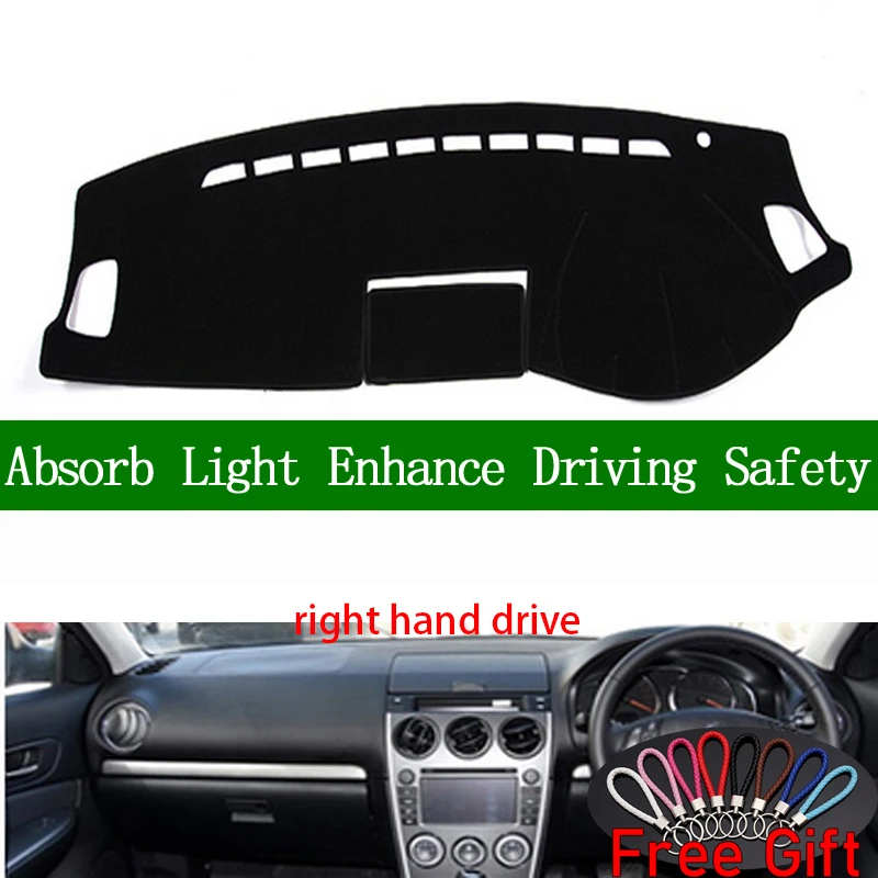 

For mazda 6 2004 2005 2006 2007 2008 2009 2010-2016 Right Hand Drive Dashboard Cover Car Stickers Dash Mat Interior Accessories