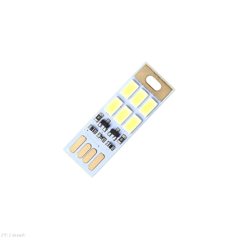 Портативный мини USB мощность 1 Вт 5 В светочувствительное Управление 6 светодиодный чистый белый карточный светильник