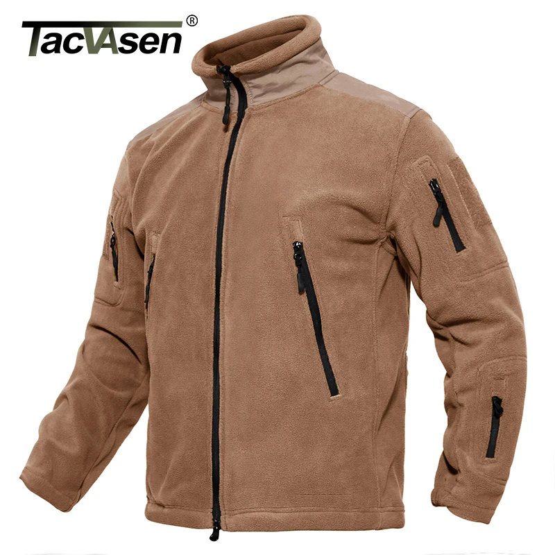 TACVASEN, армейская флисовая куртка, брендовая мужская куртка, пальто, зимняя теплая одежда, мульти карман, тактическая куртка, утепленные военные куртки
