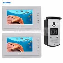 DIYSECUR 4-Wire Video Door Phone Video Intercom Kit Outdoor 1 X Camera With RFID 2 X 7 inch LCD Color Monitor