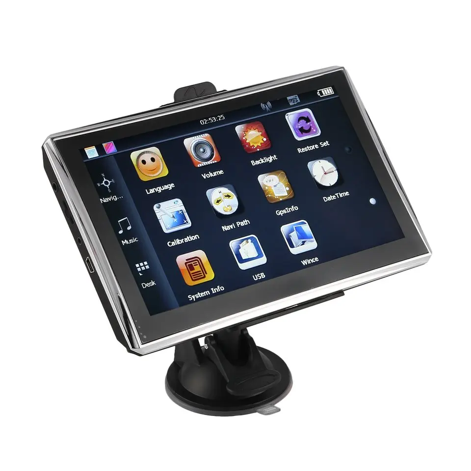 

New 7" Car Truck GPS Navigation 256M+8GB LCD Display Reversing Camera Touch Sensor FM Navigator Accurately Position Black