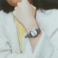 Лидер продаж Нержавеющая сталь цепи Для женщин часы мода квадратный дамы Drees часы Изысканный Кварцевые наручные часы Reloj Mujer подарков