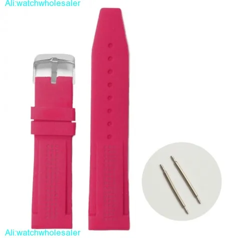 22mm Magenta Color  Silicone Jelly Rubber Ladies Watch Band Straps WB1075J22JB