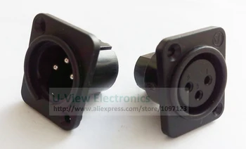 

NCHTEK XLR Connector 3-Pole / 3-Pin Panel Mount Male & Female Plug Chassis Audio Adapter/Free DHL Shipping/50PAIRS