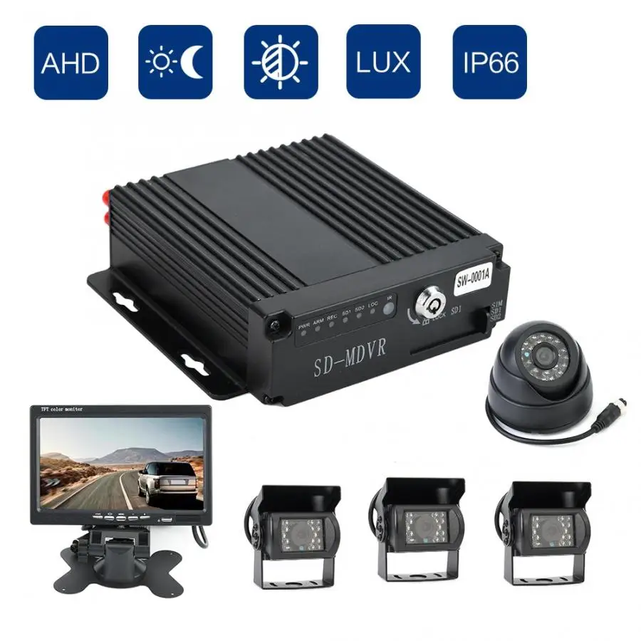 Автомобиль на транспортное средство HD DVR Wifi 3g gps+ 4 720 P камера+ видео кабель+ " экран комплект Автомобильная камера рекордер автомобильные аксессуары