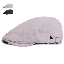Модные льняные Летние головные уборы для мужчин и женщин, повседневные, унисекс, восьмиугольные кепки, для улицы, плоская кепка, серый, черный, Boina берет, женские солнцезащитные береты