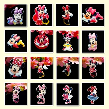 

80pcs/Lot Mixed Minnie Planar Resin Flat Back Cabochons DIY Hair Bow Center Scrapbooking Frame Card Making Craft Embellishements