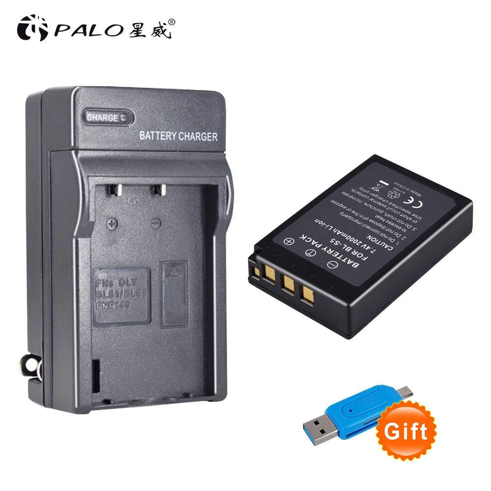 

Palo 1Pcs 7.4v 2000mAh PS-BLS5 BL-S5 BLS5 Li-ion Digital Battery+Charger for Olympus PEN E-PL2 E-PL5 E-PL1S EPI2 EPL2 EPL1S ect.