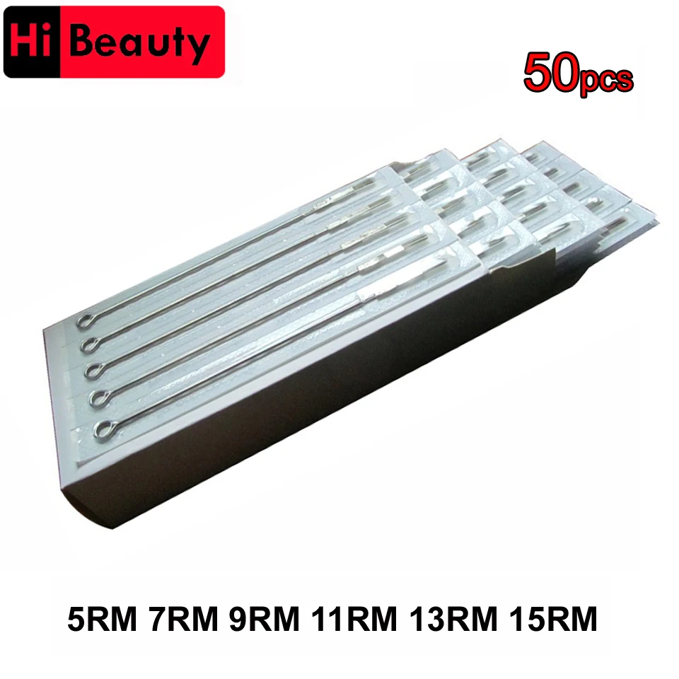 50PCS/Lot Disposable 5RM 7RM 9RM 11RM 13RM 15RM Sterilized Liner Tattoo Piercing Needles Microneedling For & Body Art |