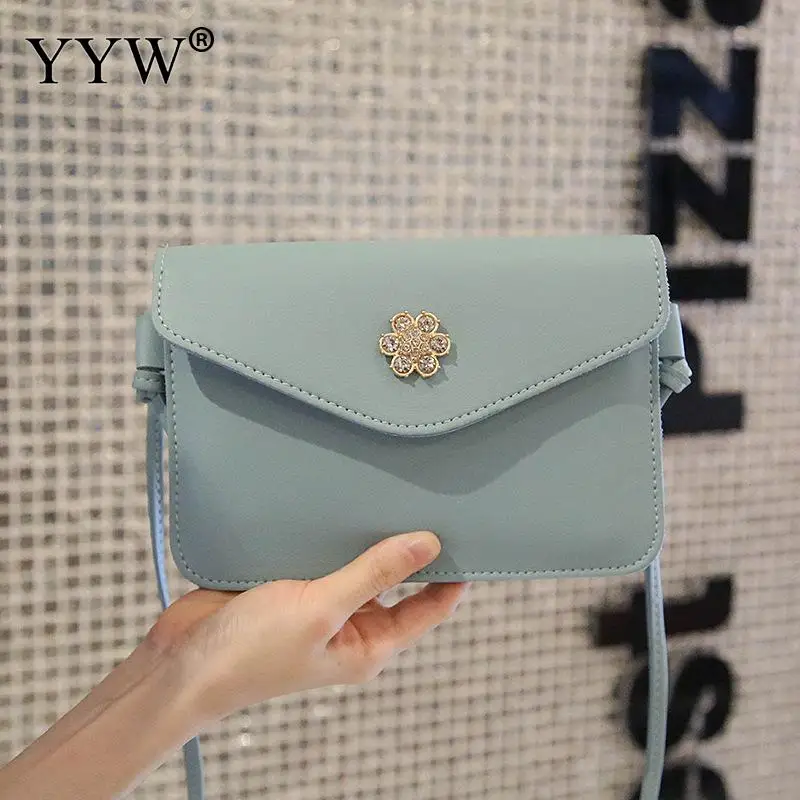 

Solid Color Daily Use Small Crossbody Messenger Bag Women PU Leather Shoulder Bag Purse Wallet Envelope Bags Pink Female 2019