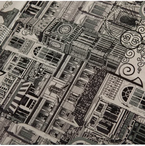 145x100cm London Big Ben Building Vintage Cotton Linen Fabricin Fabric