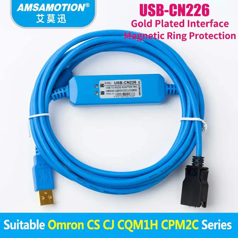 Экономичный кабель Amsamotion подходящий для программирования ПЛК серии Omron CS CJ CQM1H CPM2C