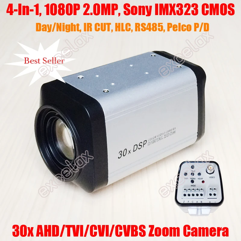 4-в-1 видеорегистратор AHD TVI CVI CVBS 1080P 2MP 30x IMX323 CMOS CCTV модуль камеры с зумом 5-90 мм 18x для оптических линз, RS485 Автофокус UTC коаксиальный кабель