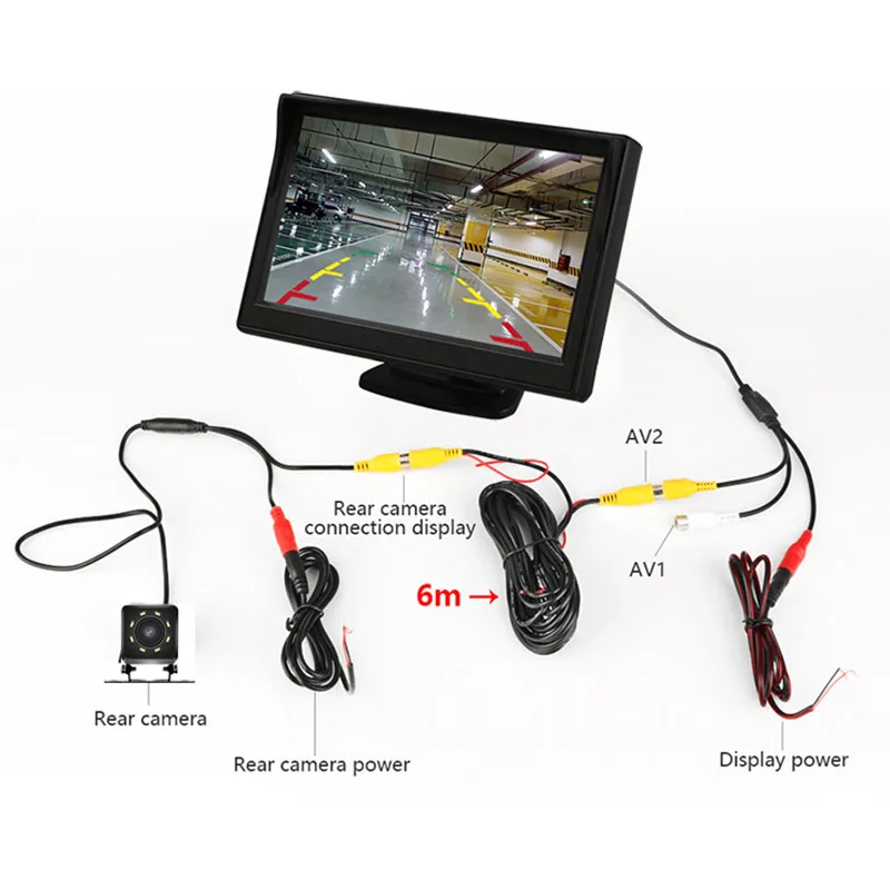 E-ACE 4,3 дюймов HD цифровой цветной автомобильный монитор TFT lcd дисплей камера заднего вида система парковки для камеры заднего вида