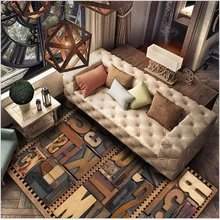 AOVOLL области ковер для гостиной Рождество ретро 3D стерео имитация дерева письмо печать ковер спальня кухня коврики