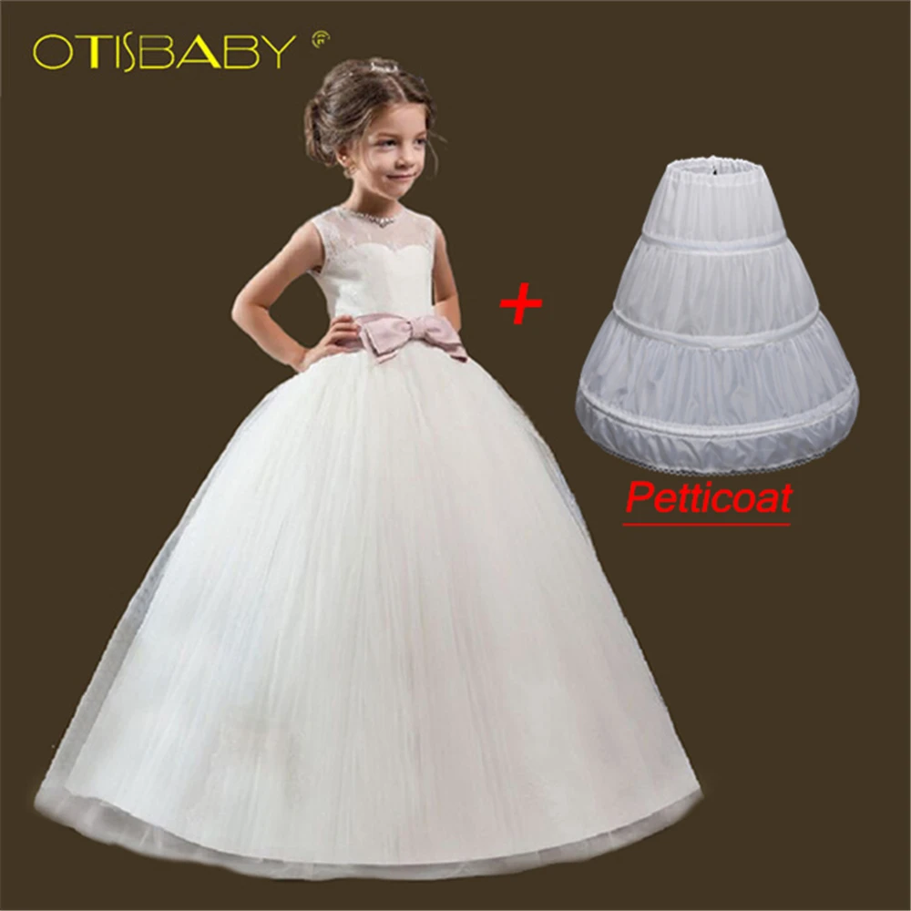 

2018 Flower Girl Wedding Dress Tulle Princess Dress Children Floor Length Performance Ball Gown Christmas Birthday Party Dresses
