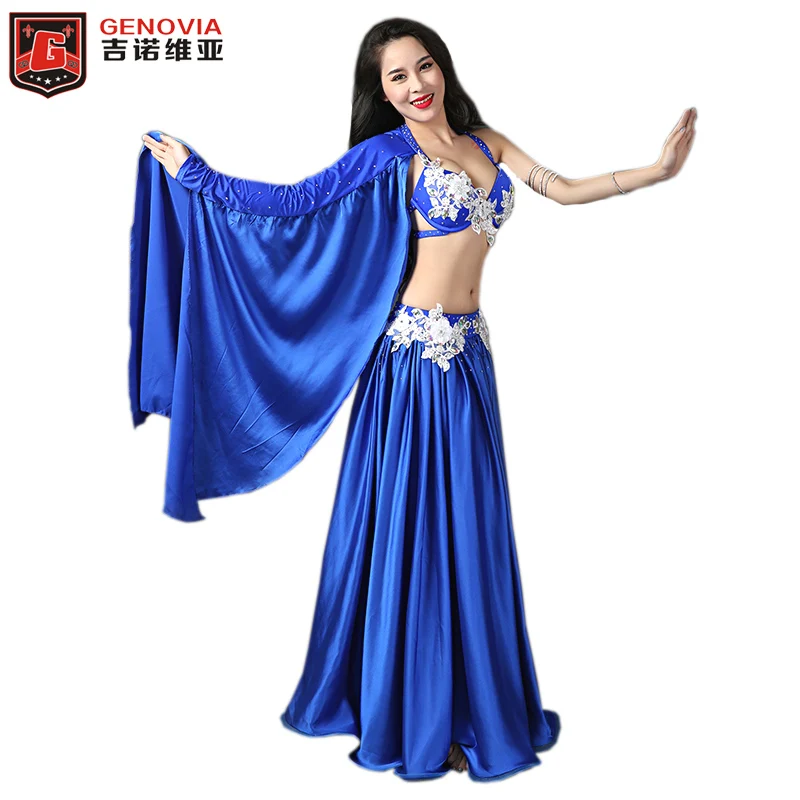 

Professional Belly Dancing Costumes Set Performance Diamond 2PCS Bra Skirt Luxury Handmade Women Belly Dance Colour 3