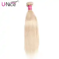Unice Hair Company Brazilian Straight Hair Human Hair Extensions 10 To 24 Inch 1 PCS 613 Blonde Bundles Remy Hair Weaving