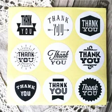 90PCS lot Vintage White Kraft Paper Thank You Stationery label sticker Students DIY Retro Seal sticker