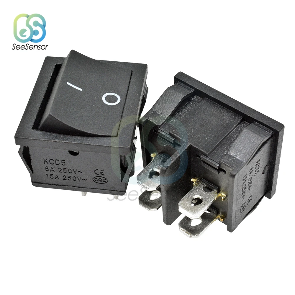 KCD5 клавишный переключатель 6A 250VAC/ 15A 250VAC вкл. ВЫКЛ. 2 позиции 4 контакта 6 контактов