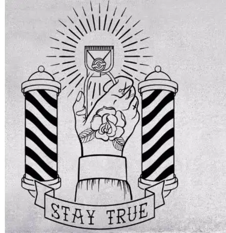 Barbershop Pared Calcomania Hombre Mano Estancia Verdadera