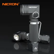 NICRON 2 шт 90 градусов поворотный угловой фонарик Handfree водонепроницаемый IP65 двойной топливный 14500 литий-ионный/AA аккумулятор Магнитный светодиодный фонарь N7