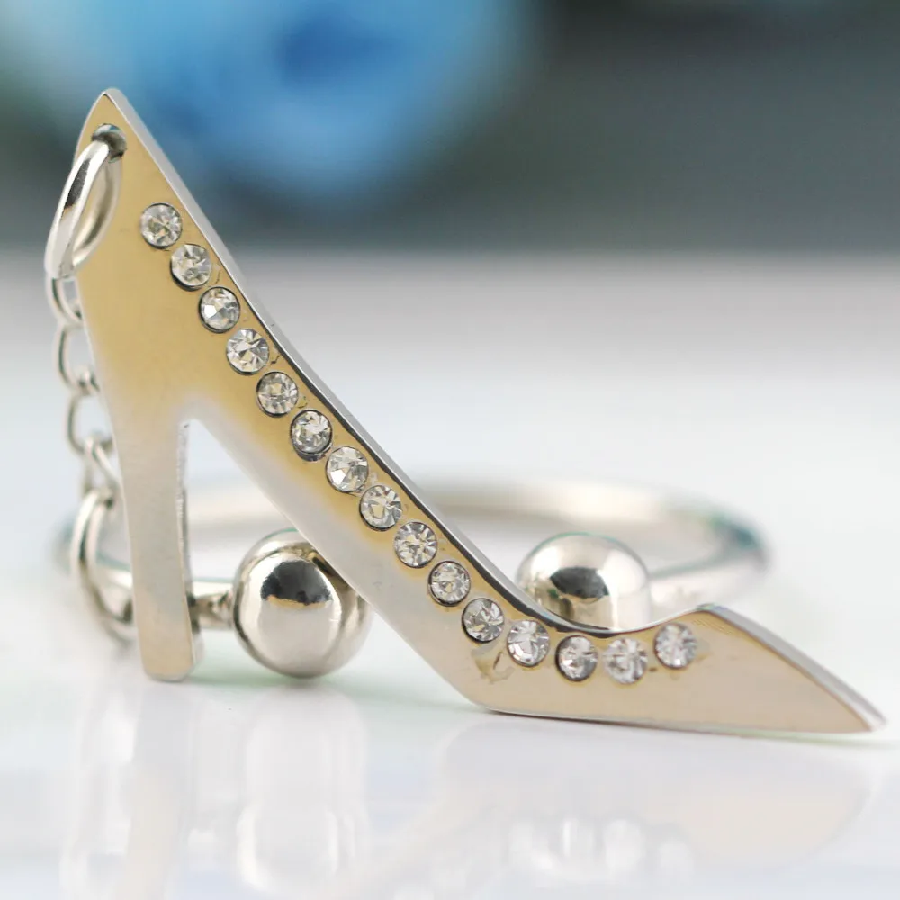 Обувь на высоком каблуке брелок креативные модные аксессуары леди подарок кристалл Брелоки в виде обуви брелок для ключей