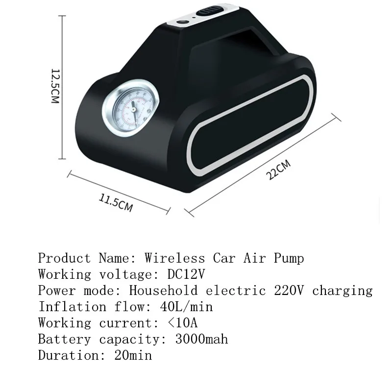 Автомобильный портативный воздушный компрессор насос цифровой насос для накачивания велосипедных шин DC 12 Вольт беспроводной автоматический автомобильный воздушный компрессор 1165105