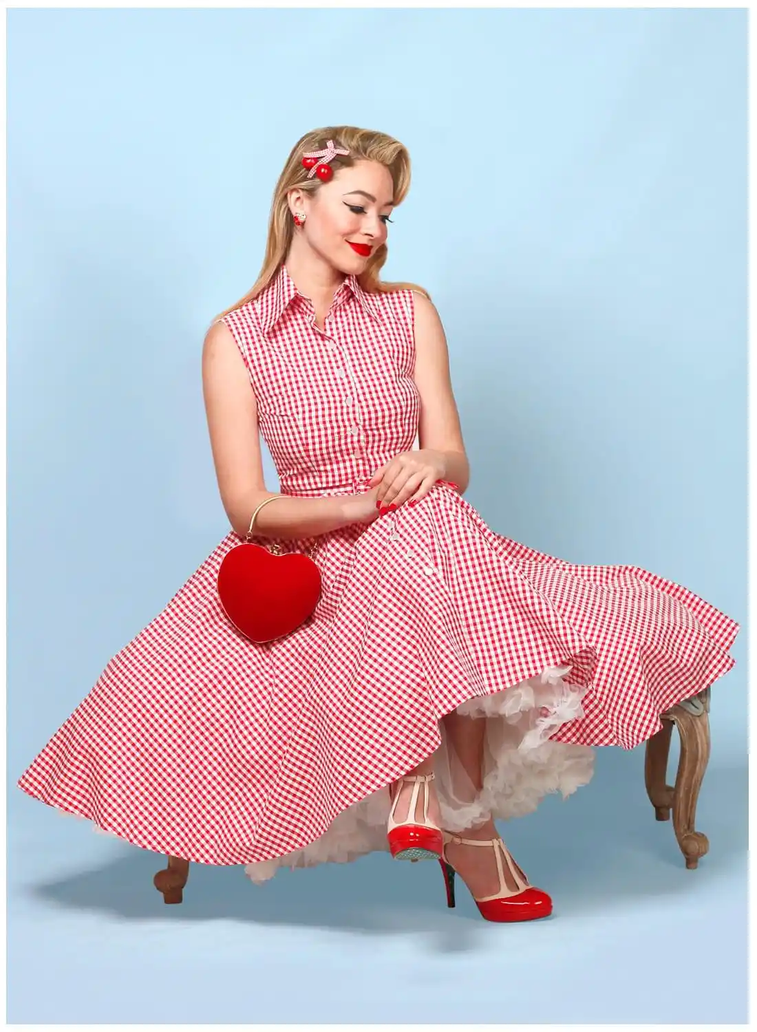 pink gingham dress plus size