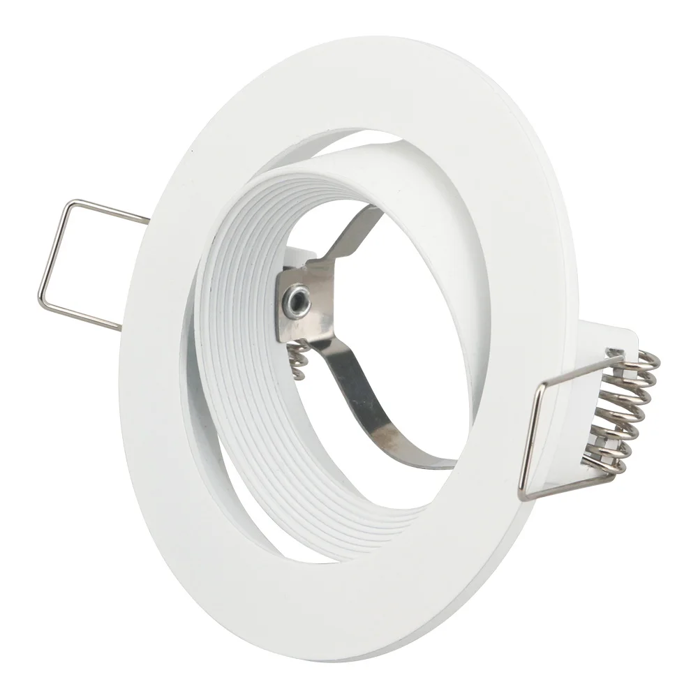 

Round aluminum Light Base led down light fixture brim for MR16 GU10 e14 holder frame dia 50mm adjustable led spotlight fittings