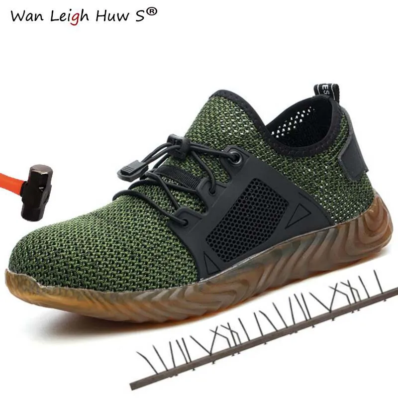 

Lightweight Indestructible Shoes Men Steel Toe Safety Shoes Puncture-Proof Work Sneakers Women Breathable Boots plus size 36-46
