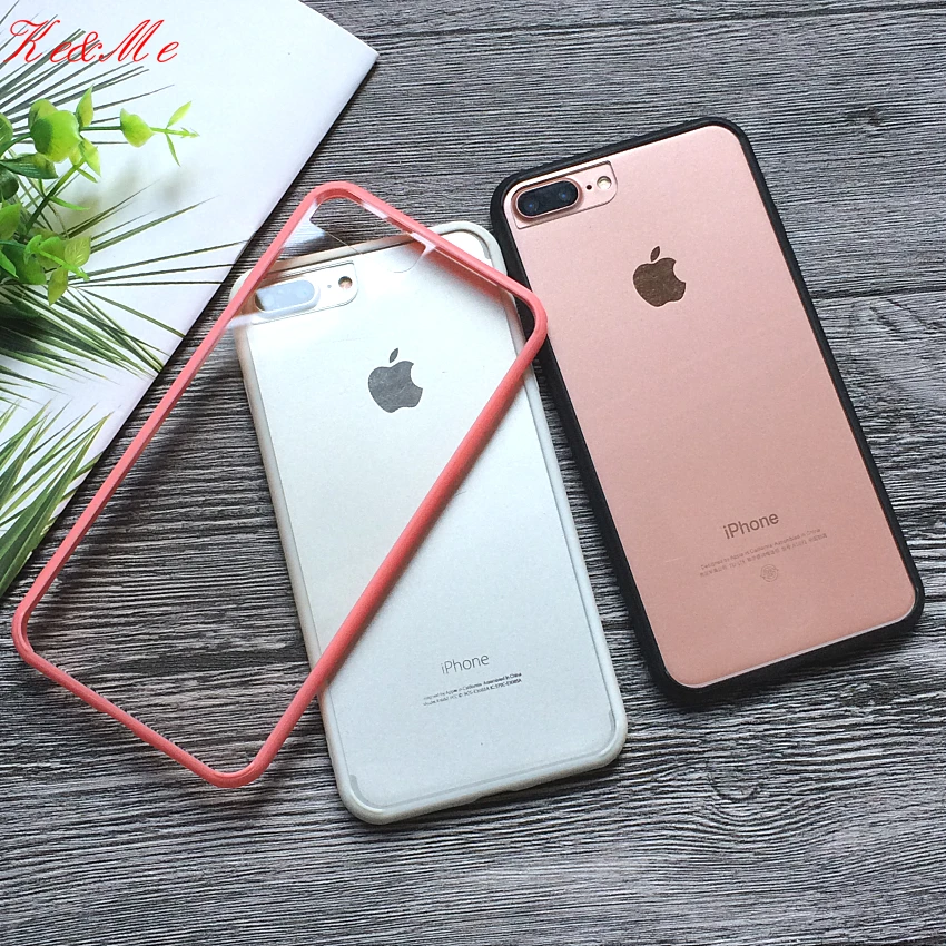 ل iPhone8 الصلب PC + لينة غطاء من البولي يوريثان الحراري ل فون 7 8 6 s زائد X XS ماكس XR حالة حالات الهاتف قذيفة الأزياء ضئيلة إطار ملون واضح